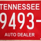 Tennessee Dealer license plate Dealership D 39493 Ford Chevrolet GM BMW Mercedes