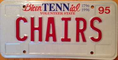 Tennessee vanity CHAIRS license plate Furniture Chair Table House Eat Food Meal