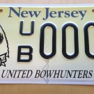 New Jersey Bow Hunters Deer license plate sample Hunt Hunter Sportsman hunting