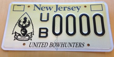 New Jersey Bow Hunters Deer license plate sample Hunt Hunter Sportsman hunting