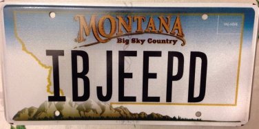 MT vanity I Be JEEPed Jeep license plate Car Chrysler Cherokee Wrangler CJ DJ SJ