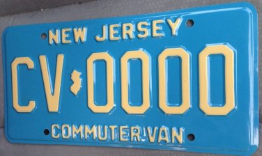 New Jersey Commuter Van license plate sample NJ jitney Bus Share Taxi Shuttle
