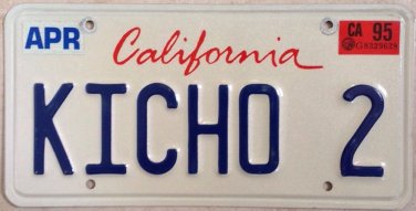 California vanity KICHO Christopher 2 license plate Chris Diego Flute Cartoon