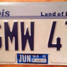 Illinois vanity GM W Engine 47 license plate Chevrolet Muscle Classic Car Chevy