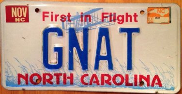 North Carolina vanity GNAT License Plate Mosquito Blood Black Fly OBX Beach Bug