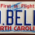 North Carolina vanity D BELL License Plate Liberty Name Time Church Boat Music