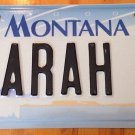 Montana vanity SARAH G license plate Sara Sally Sadie Shari Sarina Sarabeth Sari