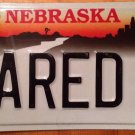Nebraska Vanity JARED J license Plate Jered Jarrod Jerred Jarad Jarek Jareth Jar