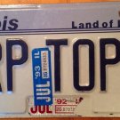 IL vanity DRoP ToP 5 license plate Convertible Classic Car Coupe Cabriolet Rag