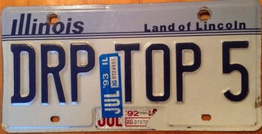 IL vanity DRoP ToP 5 license plate Convertible Classic Car Coupe Cabriolet Rag