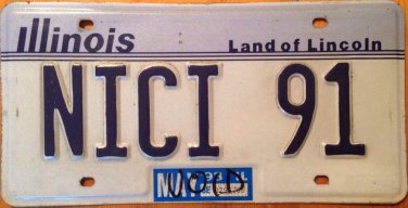 IL vanity NICKI 91 license plate Nivole Nicholas Nicola Nikky Nickie Nicky Nicci