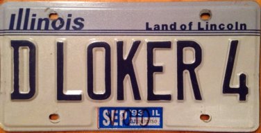 ILLINOIS vanity D The LOCKER 4 license plate Storage Cabinet Movie Room Sports