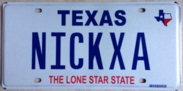 Texas vanity NICK XA license plate Nicholas Nikki Nico Scion Car Toyota Nicole