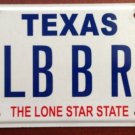 Texas vanity SLB B RT license plate TX tag name Bart Slob Bartholomew