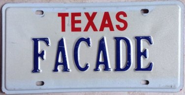 Texas vanity FACADE license plate Historic Building Architecture House Monument