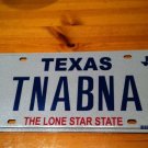 TX vanity TN ABNA license plate  Tennessee Hebrew name Abner Abnar Anorexia Dog