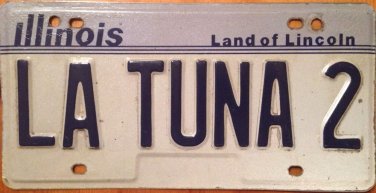 Illinois vanity LA TUNA Canyon 2 license plate Park Los Angeles California Trail