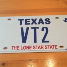 Texas vanity VT 2 license plate Vermont Vincent Valerie Val Victoria Vinny Vance