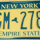 New York Gold Empire State license plate GGM 2786 Niagara Falls Big Apple NYY NY