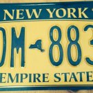 New York Gold Empire State license plate GDM 8834 Niagara Falls Big Apple NYY NY
