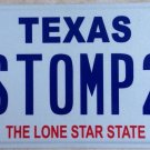Texas vanity STOMP license plate Kick Strike Kicking Song Martial Arts Combat