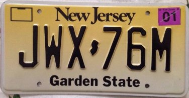 New Style New Jersey Garden State license plate USA Graphic sticker NJ JWX 76M