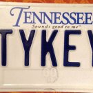 Tennessee vanity TYKEY license plate Ty Key Tykeys Keys Korea