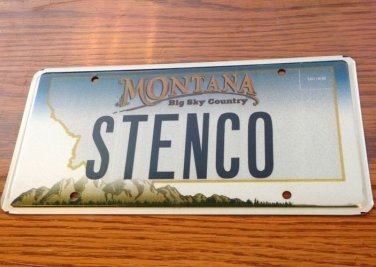 Montana vanity STENCO license plate MT Construction Tool Engineer Flower Name