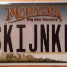Vanity SKI JUNKE license plate Snow Skiing Mountain Snowboarding Surfboard Pole