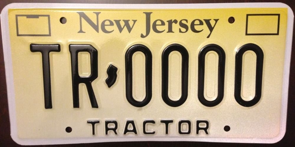 New Jersey Tractor license plate sample Farming Agricultural planting