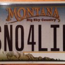 Vanity SNOW 4 LIFE license plate Ski Skiing Mountain Snowboarding Surfboard Pole