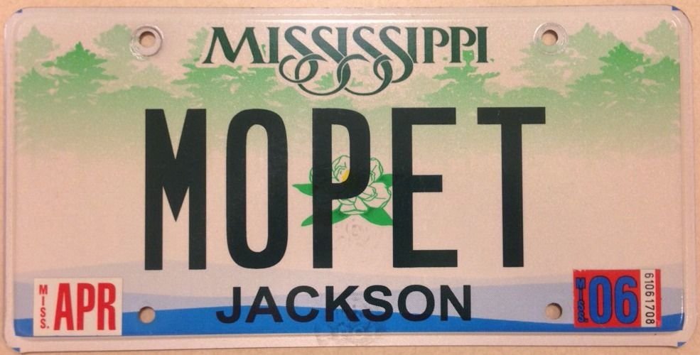 MOPET Moped Muppet vanity license plate Scooter Yamaha Peugeot Vespa ...