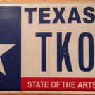 Texas State Arts vanity TK 03 license Plate Tim Terry Todd Troy Tommy Theo Tammy
