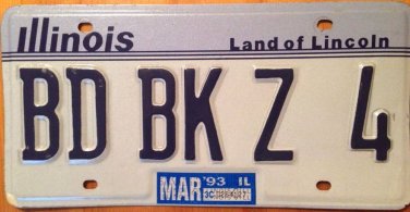 Illinois vanity BD BK BMW Z4 license plate Car Brian Barbara Bruce Betty Bob Bev