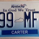 Kentucky In God We Trust Triple Digit 9 license plate repeating Number 999 Jesus
