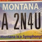 Montana Is A synphony vanity A TUNE 4 YOU license plate Music Musician Song Sing