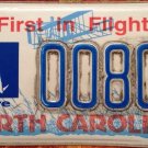 Rare North Carolina I Care For Animals license plate Pet Low Reserved Number 80