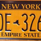 Gold Empire State license plate FDE 3268 Graphic USA NY City New York Manhattan