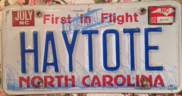 Carolina vanity HAY TOTE License Plate Pet Horse Horses Pony Food Horsebox Van
