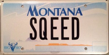 Montana vanity SPEED license plate Sports Luxury Car Motorcycle Boat Ski Auto MT