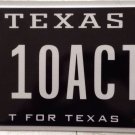 Texas T For TX vanity 10A CITY Tenacity license plate Persevere Try Hard Give Up