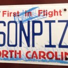 North Carolina vanity 3 SON S PIZZA license plate Pizzeria Family Restaurant Dad Eat Italian Food