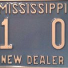 Mississippi NEW Car DEALER license plate