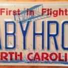 North Carolina vanity BABY Hot ROD license plate Muscle Car Street Classic Sport
