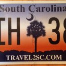 South Carolina Travel 2 SC license plate USA Graphic Palmetto Sunset moon