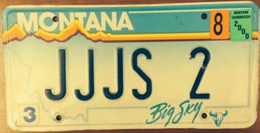 Montana vanity JJJ S JJ JS license plate J JJS