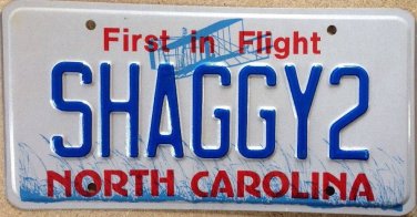 NC vanity Scooby Doo SHAGGY 2 license plate Norville Rogers Reggae Zoinks Velma