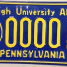 Pennsylvania LEHIGH University license plate LU Bethlehem Mountain Hawks Clutch