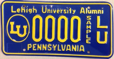 Pennsylvania LEHIGH University license plate LU Bethlehem Mountain Hawks Clutch