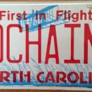 North Carolina vanity NO CHAINS  license Plate Freedom Liberty Jail Prison Slave
